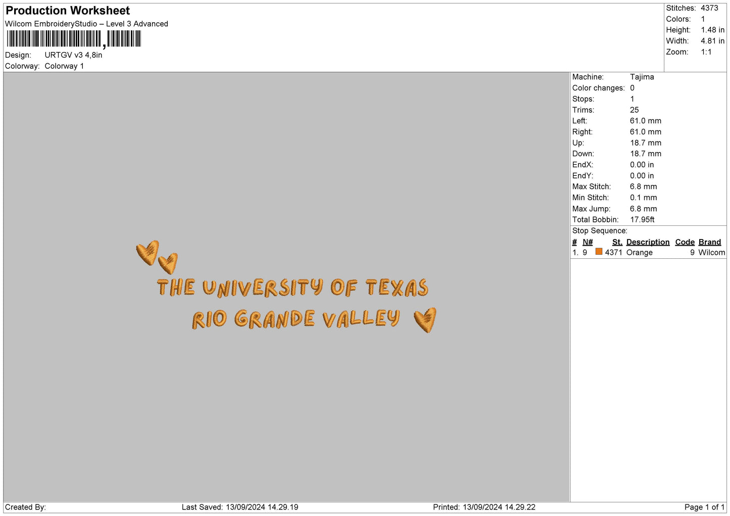 Urtgvtext V3 Embroidery File 6 sizes