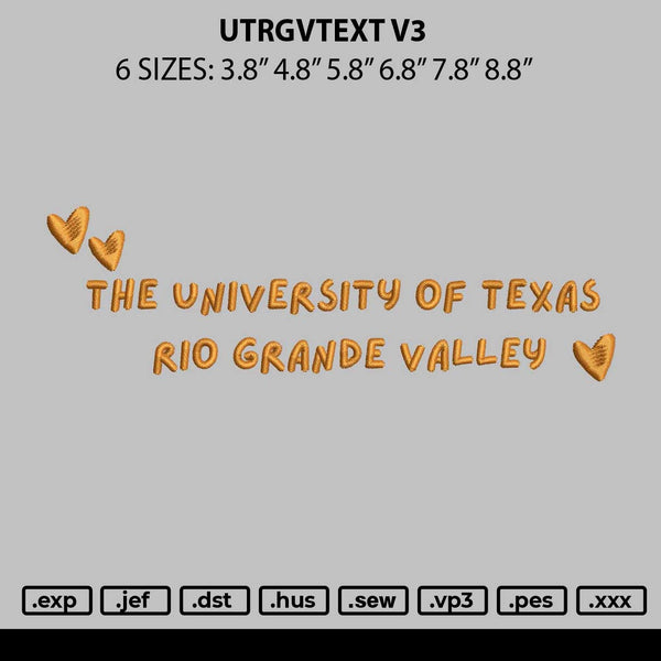 Urtgvtext V3 Embroidery File 6 sizes