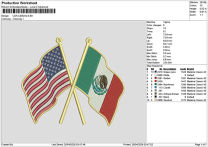 Flags 2504 Embroidery File 6 sizes