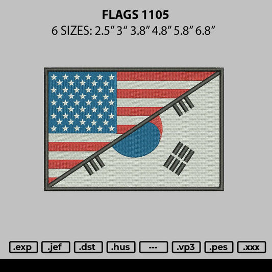 Flags 1105 Embroidery File 6 sizes