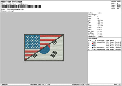 Flags 1105 Embroidery File 6 sizes