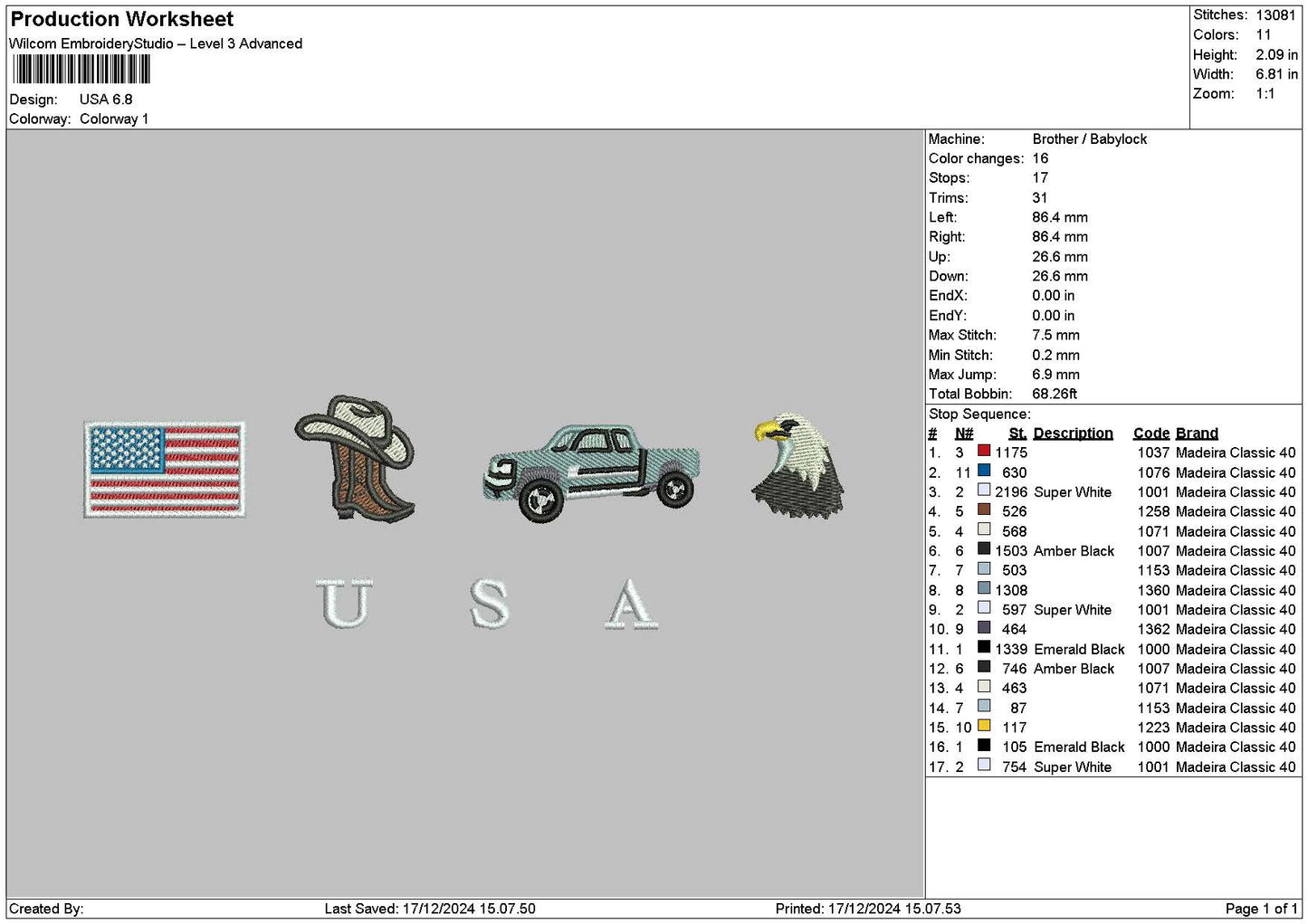 Flag 1712d Embroidery File 6 sizes