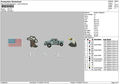 Flag 1712d Embroidery File 6 sizes