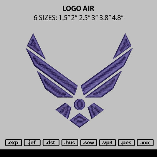 Logo Air Embroidery File 6 sizes