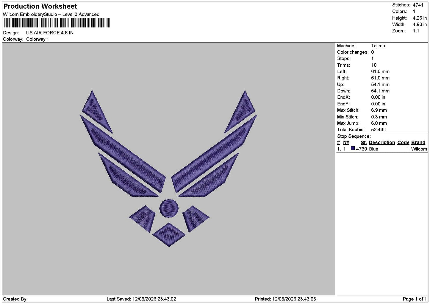 Logo Air Embroidery File 6 sizes
