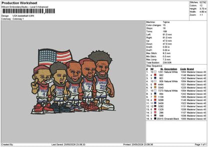 Players Chibi Embroidery File 6 sizes