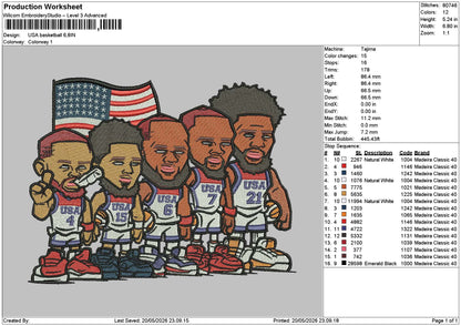 Players Chibi Embroidery File 6 sizes