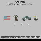 Flag 1712d Embroidery File 6 sizes