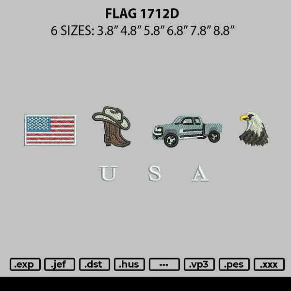 Flag 1712d Embroidery File 6 sizes