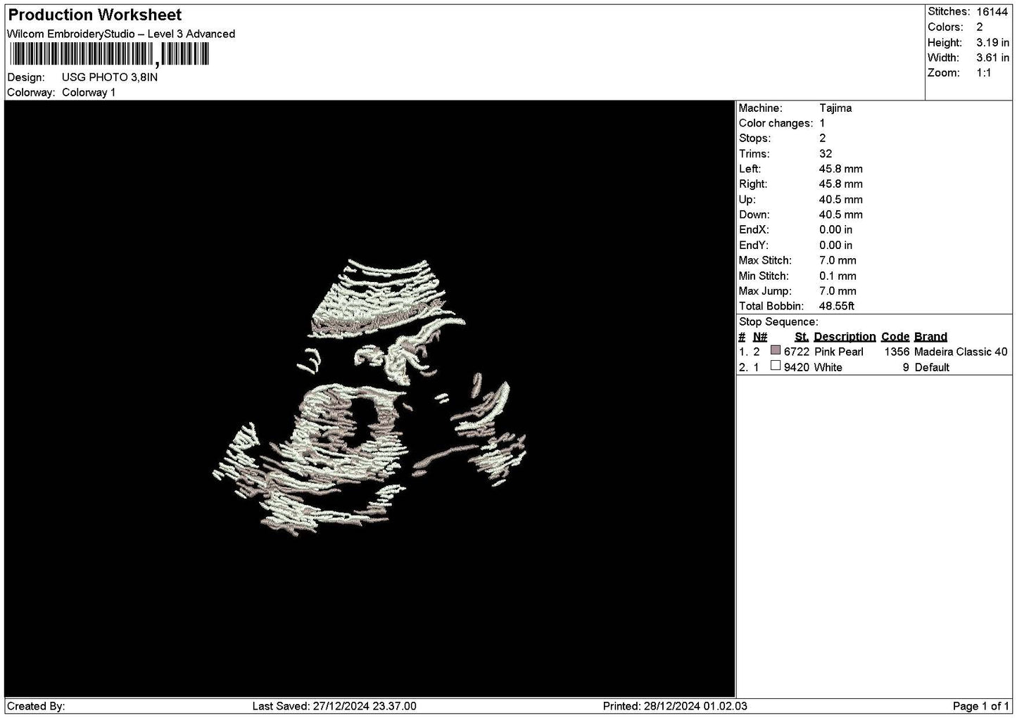 Usg Photo Embroidery File 6 sizes
