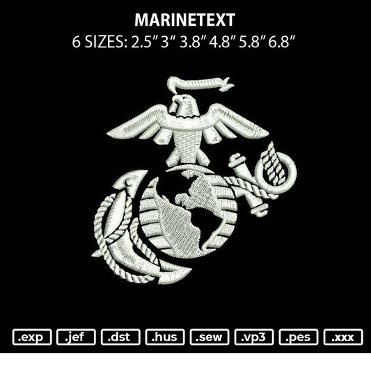 Marinetext Embroidery File 6 sizes