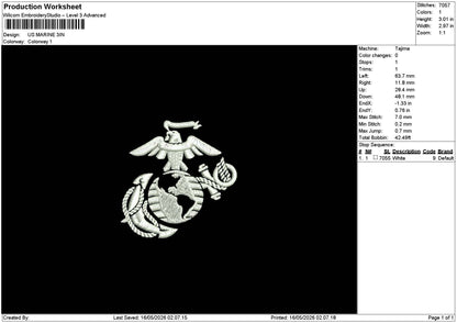 Marinetext Embroidery File 6 sizes