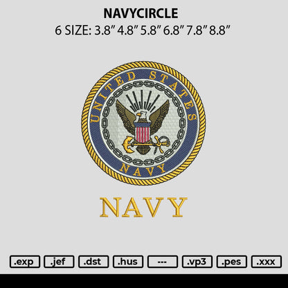 Navycircle Embroidery File 6 sizes