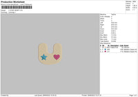 U Star Heart Embroidery File 6 sizes