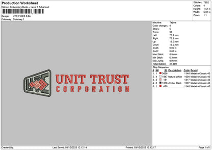 Utctext Embroidery File 6 sizes