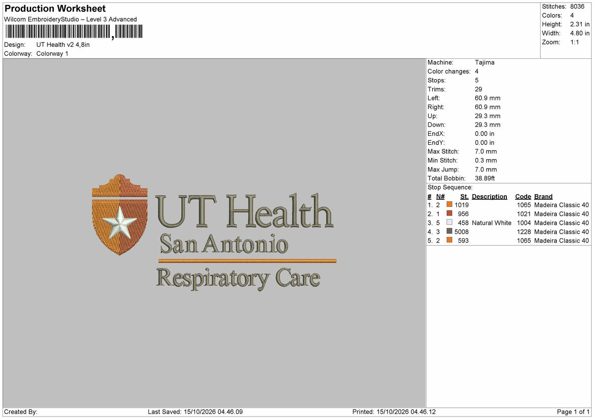 Health Text V2 002 Embroidery Machine Design File 6 sizes
