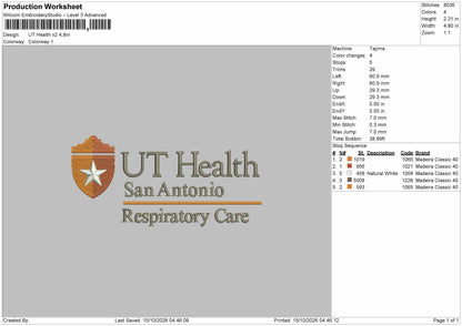 Health Text V2 002 Embroidery Machine Design File 6 sizes