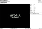 Utopia Embroidery File 6 sizes