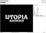 Utopia Embroidery File 6 sizes