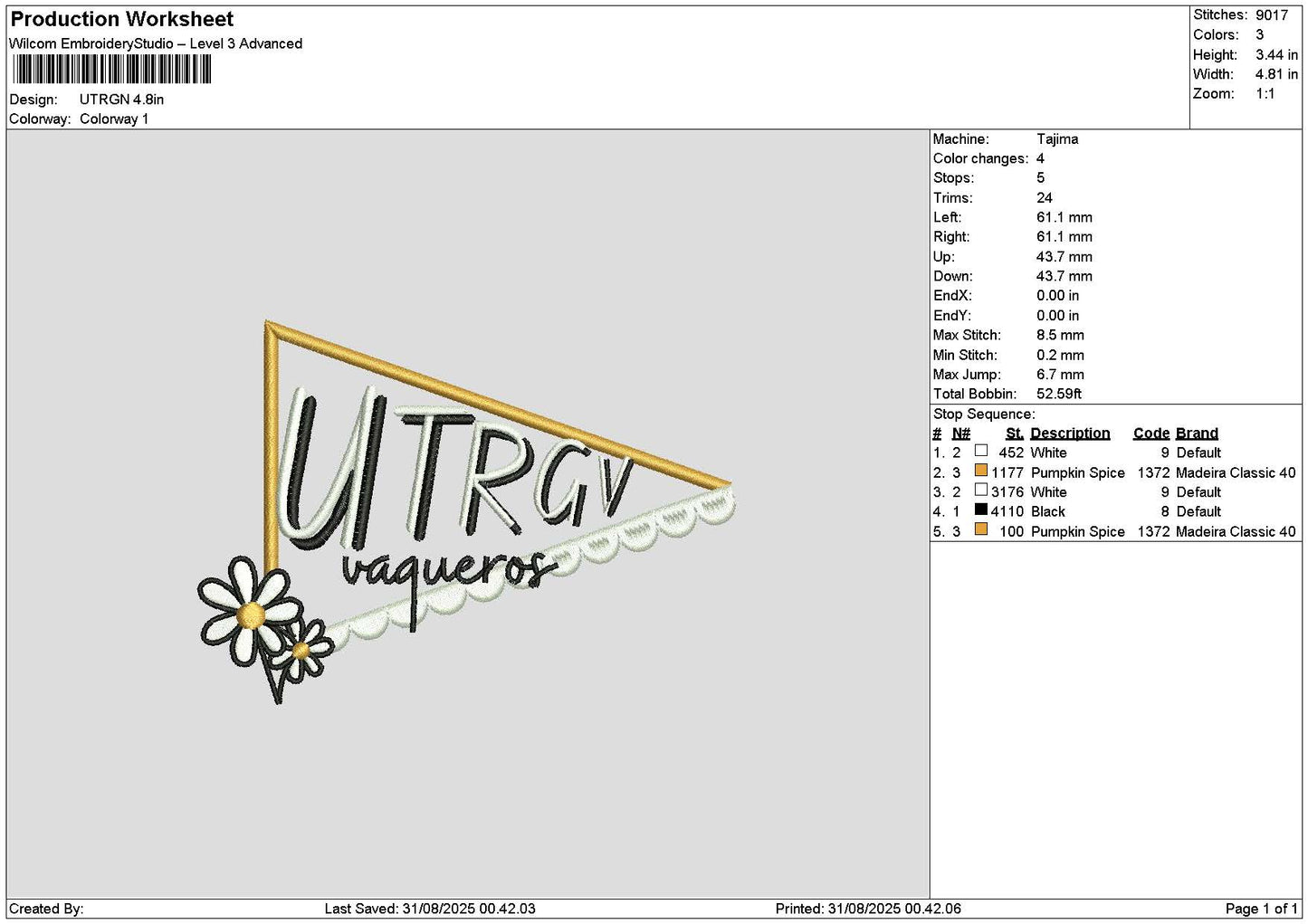 Utrgntext Embroidery File 6 sizes