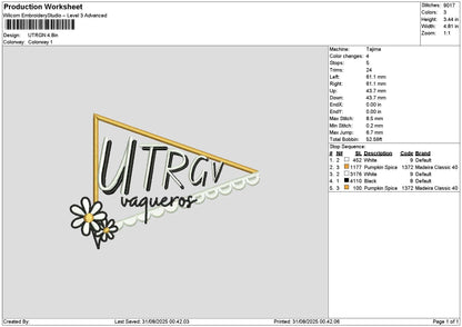 Utrgntext Embroidery File 6 sizes