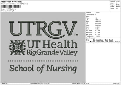 UTRGV Embroidery File 4 size