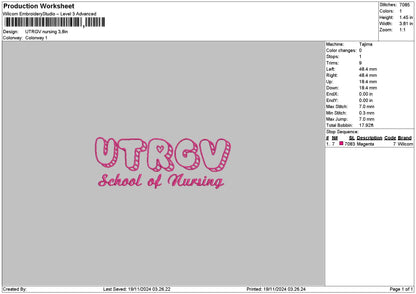 Nursingtext03 Embroidery File 6 sizes