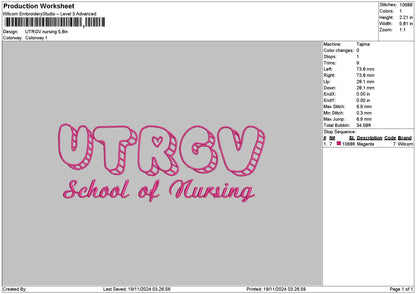 Nursingtext03 Embroidery File 6 sizes