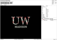 UW Madison Embroidery File 5 sizes