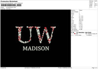 UW Madison Embroidery File 5 sizes