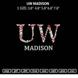 UW Madison Embroidery File 5 sizes