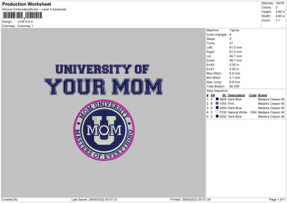 UYM Embroidery File 6 sizes