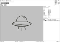 Ufo Embroidery File 7 Sizes