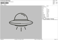 Ufo Embroidery File 7 Sizes