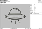 Ufo Embroidery File 7 Sizes