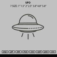 Ufo Embroidery File 7 Sizes