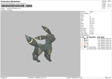 Umbreon Pokemon Embroidery File 4 size