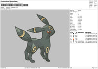 Umbreon Pokemon Embroidery File 4 size