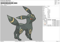 Umbreon Pokemon Embroidery File 4 size