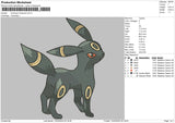 Umbreon Pokemon Embroidery File 4 size