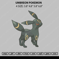 Umbreon Pokemon Embroidery File 4 size