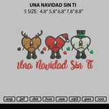 Una Navidad Sin Ti Embroidery File 6 sizes