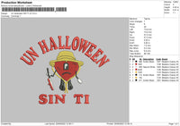 Un Halloween Sin Ti Embroidery File 5 sizes