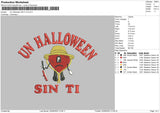 Un Halloween Sin Ti Embroidery File 5 sizes