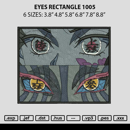 Eyesrectangle 1005 Embroidery File 6 sizes
