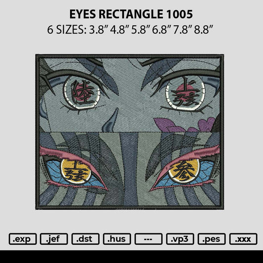 Eyesrectangle 1005 Embroidery File 6 sizes