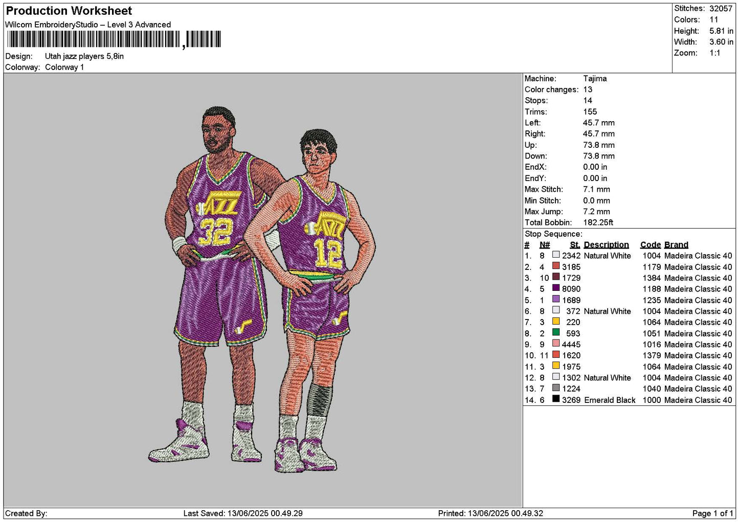 Basketball Players Embroidery File 6 sizes