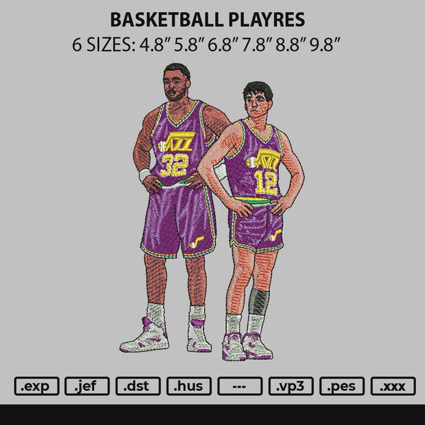 Basketball Players Embroidery File 6 sizes