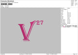 V27 Embroidery File 6 sizes