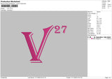 V27 Embroidery File 6 sizes